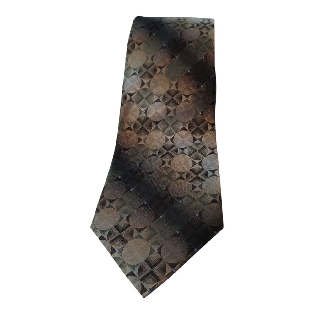 Van Heusen Geometric Army Green Neck Tie